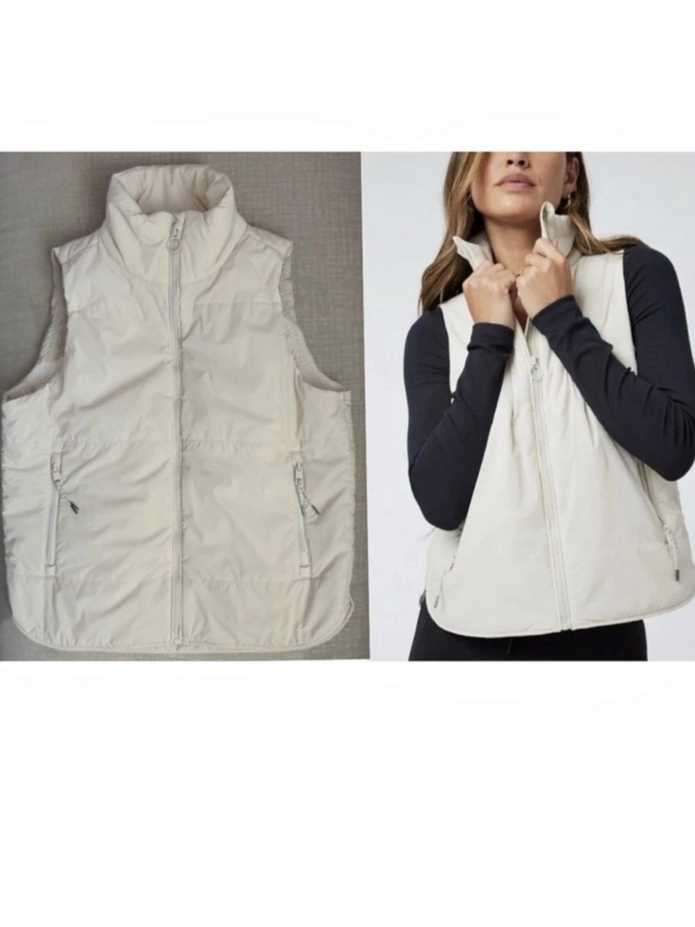 Vuori Canyon Lightweight Insulated Vest Women's Ivory/Bone Puffer Vest Small